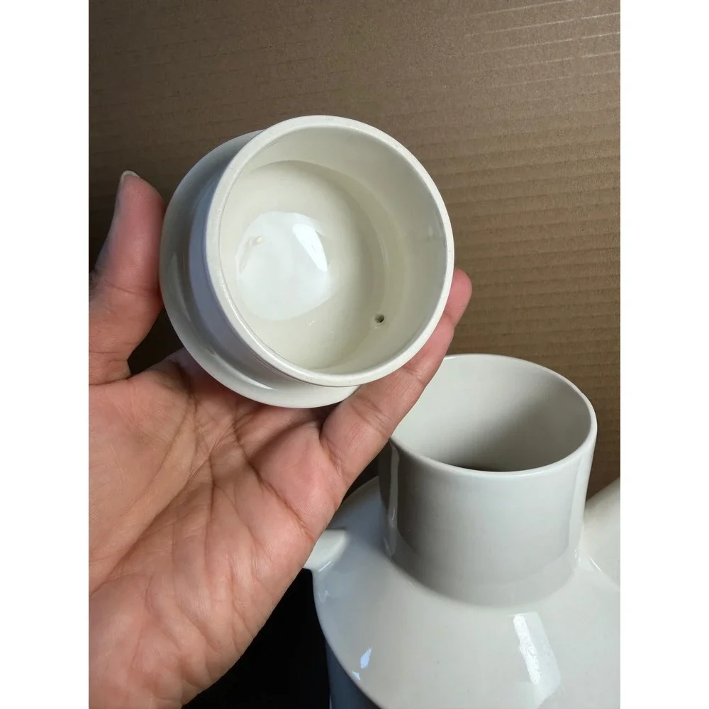 Stonehenge Midwinter White Ceramic Coffee Pot England Minimalist Teapot w/ Lid